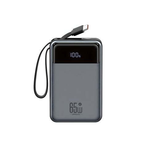 Повербанк XO PR267 65W with 65W Type-C 2-way charging cable 20000 mAh Сірий