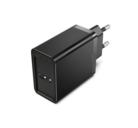Зарядний пристрій Vention USB на один порт (12W) EU-Plug Чорний (FAAB0-EU) Зарядний пристрій Vention USB на один порт (12W) EU-Plug Чорний (FAAB0-EU)