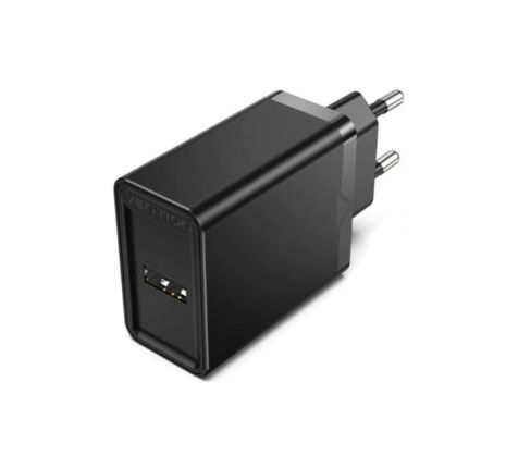 Зарядний пристрій Vention 1-port USB Wall Charger(12W) EU-Plug Black (FAAB0-EU) Зарядний пристрій Vention 1-port USB Wall Charger(12W) EU-Plug Black (FAAB0-EU)