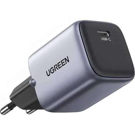 UGREEN CD319 USB-C GaN 30W Fast Charger EU (Space Gray)(UGR-90666) зарядное устройство UGREEN CD319 USB-C GaN 30W Fast Charger EU (Space Gray)(UGR-90666) зарядное устройство