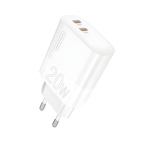 WUW-C193 PD20W+PD20W Charger USB C + USB C зарядное устройство white WUW-C193 PD20W+PD20W Charger USB C + USB C зарядное устройство white