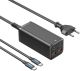 Зарядний пристрій Vention 4-Port USB (C+C+A+A) GaN Charger (100W/100W/18W/18W) EU-Plug Black