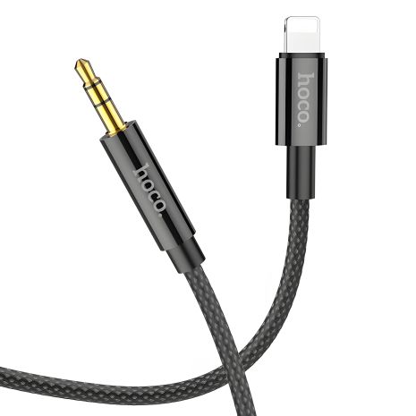 AUX кабель Hoco UPA19 Lightning to Jack 3.5 1m чорний AUX кабель Hoco UPA19 Lightning to Jack 3.5 1m чорний