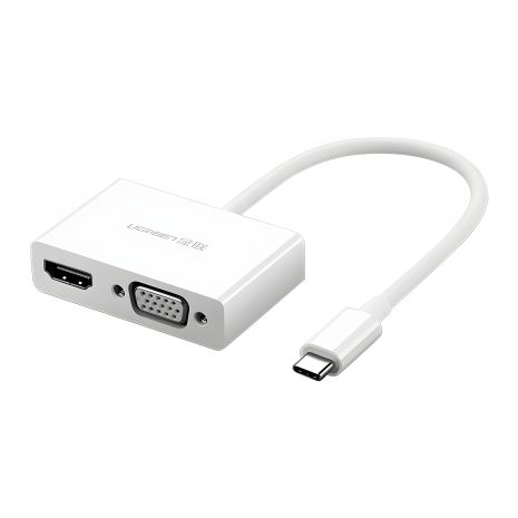 Адаптер UGREEN USB Type C to HDMI + VGA Converter (White)