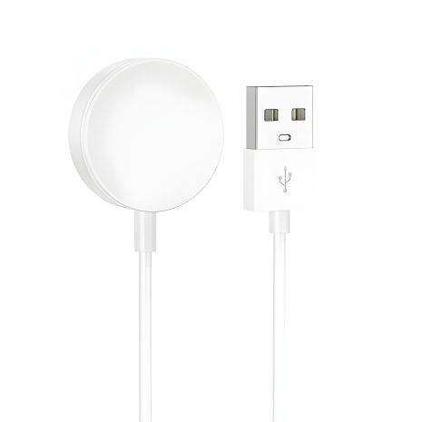 Магнітний USB кабель Hoco Y14 для смарт годинника, білий