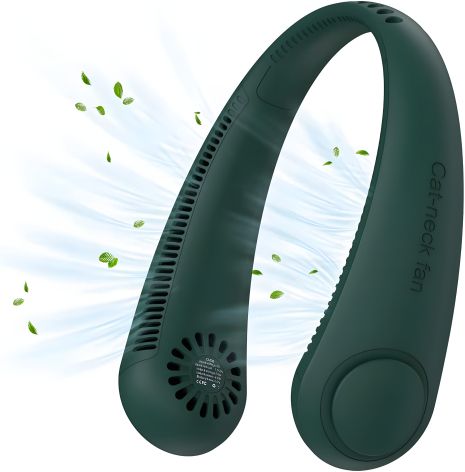Мини вентилятор на шею аккумуляторный A206 (зеленый) Мини вентилятор на шею аккумуляторный A206 (зеленый)