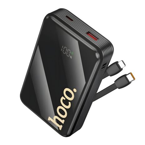 Повербанк Hoco Q37A Graceful 22.5W, PD20W, with two cables, 20000mAh, Чорний