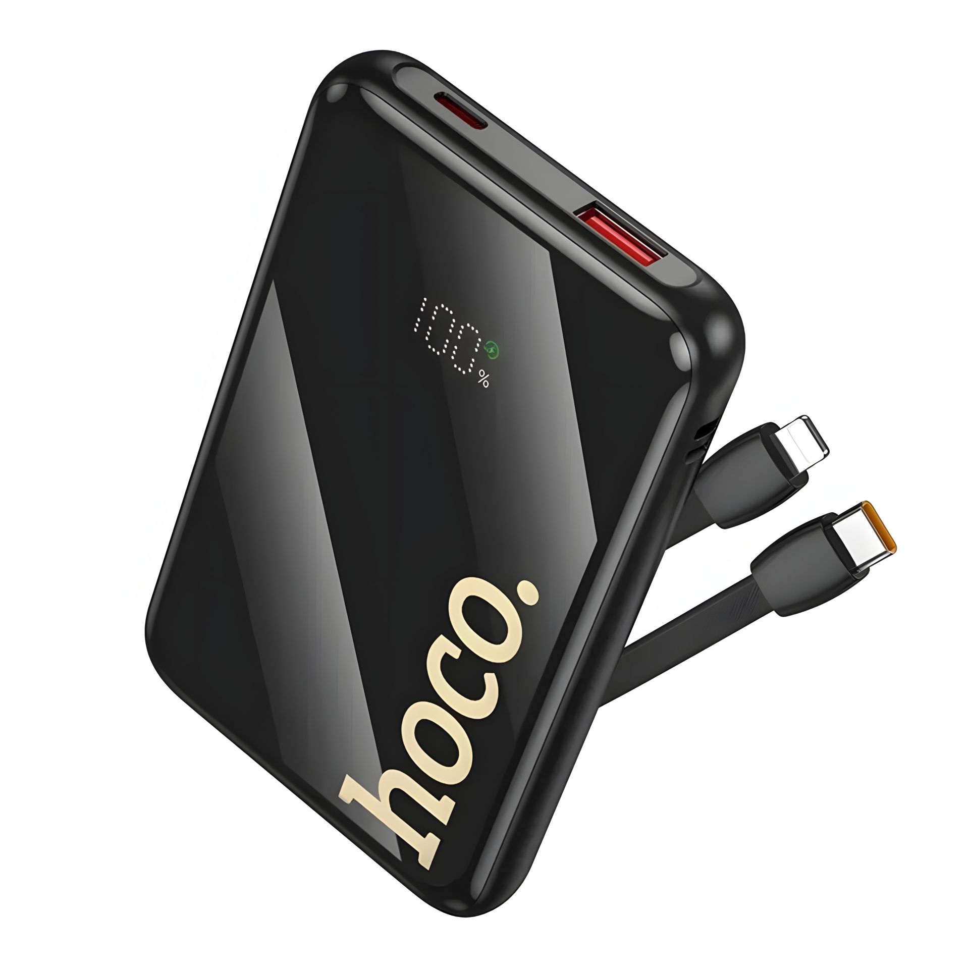 Повербанк Hoco Q37 Graceful 22.5W+PD20W with two cables 10000mAh Чорний Повербанк Hoco Q37 Graceful 22.5W+PD20W with two cables 10000mAh Чорний