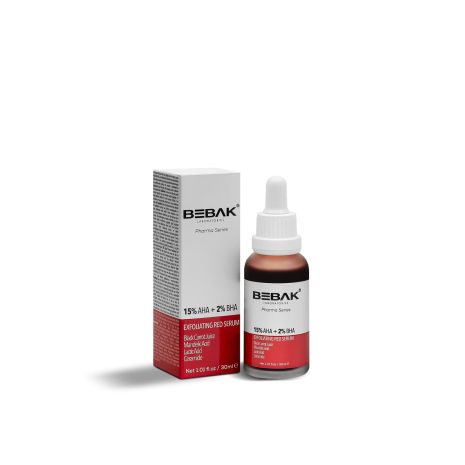 Отшелушивающая красная сыворотка для лица с кислотами AHA-BHA-PHA BEBAK Bebak Pharma, 30 мл