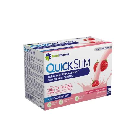 Коктейль Quick Slim «Клубника со сливками», 30 саше по 23 г