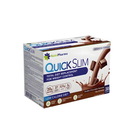 Коктейль Quick Slim "Подвійний шоколад", 30 саше по 23 г Коктейль Quick Slim "Подвійний шоколад", 30 саше по 23 г