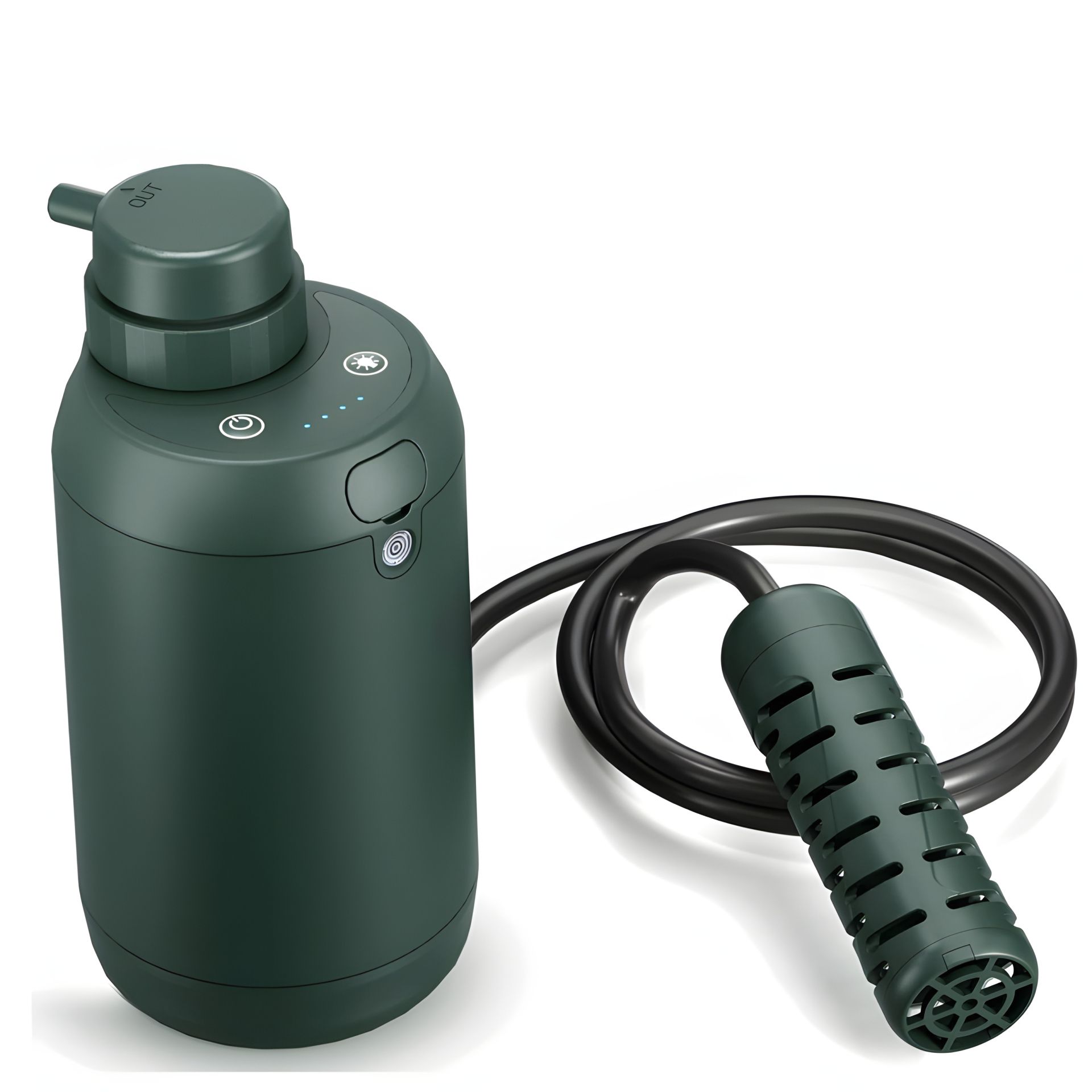 Портативний автоматичний фільтр для води туристичний похідний BKLES BK-2000, зелений електронний Портативний автоматичний фільтр для води туристичний похідний BKLES BK-2000, зелений електронний