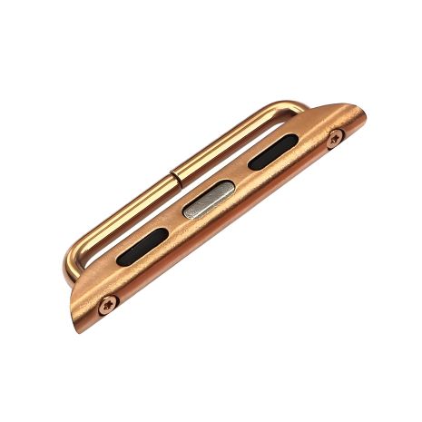 Розово-золотистый переходник универсальный на болтах для ремешка Apple Watch 42mm/44mm