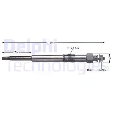Свічка розжарювання DELPHI (HDS406) Свічка розжарювання DELPHI (HDS406)