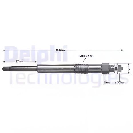 Свічка розжарювання DELPHI (HDS406) Свічка розжарювання DELPHI (HDS406)