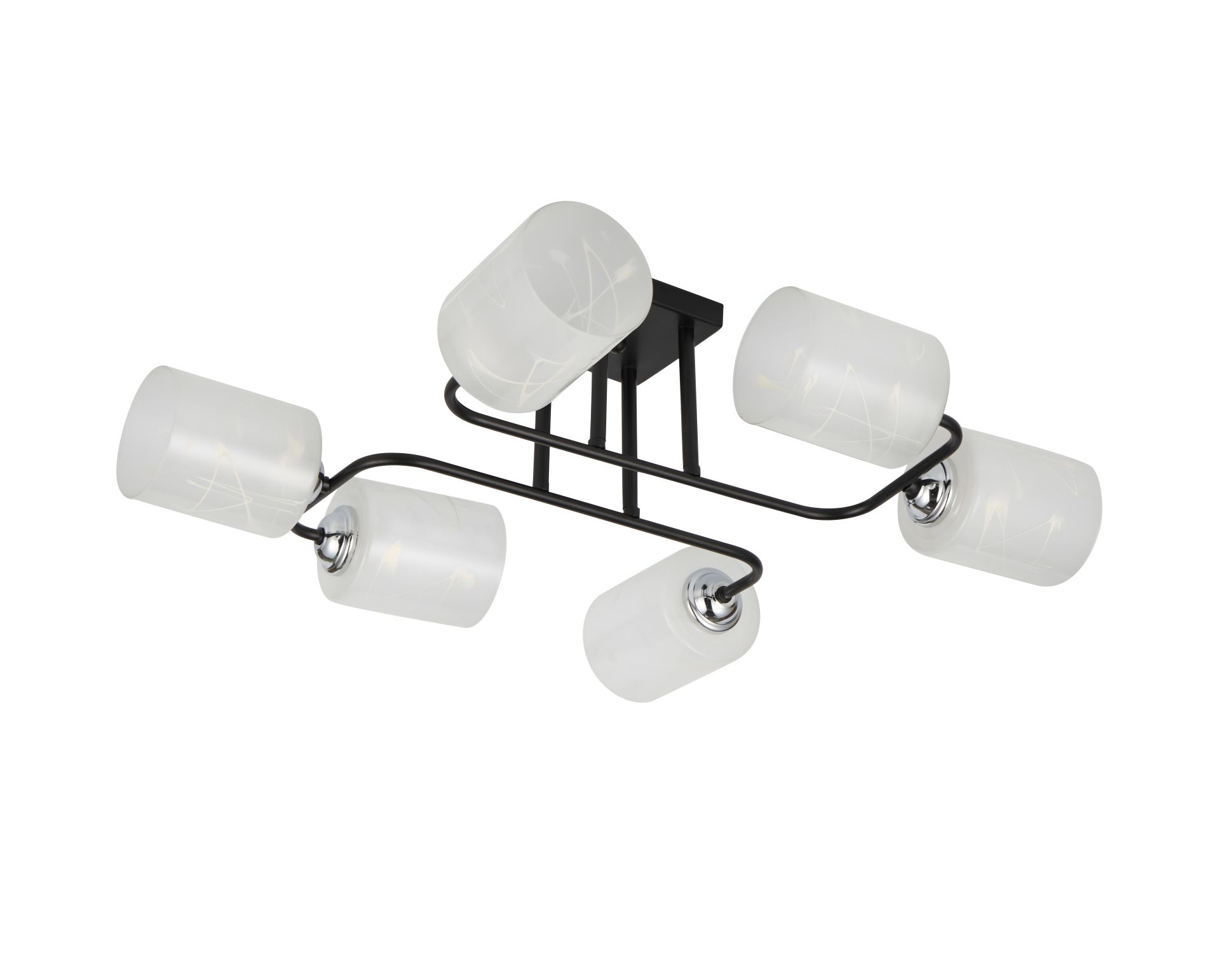 Декоративна люстра INTEREES V 70196-6 BK+CR для сучасного інтер'єру Декоративна люстра INTEREES V 70196-6 BK+CR для сучасного інтер'єру