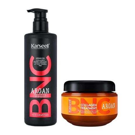 Набір Karseell BNC Argan DUO-4 живильний шампунь і колагенова маска для пошкодженого волосся, 500/550 мл Набір Karseell BNC Argan DUO-4 живильний шампунь і колагенова маска для пошкодженого волосся, 500/550 мл