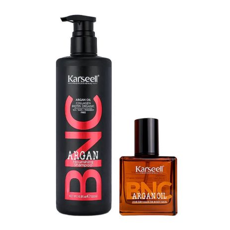 Набір Karseell BNC Argan DUO-5 живильний шампунь і арганова олійка для пошкодженого волосся, 500/60 мл Набір Karseell BNC Argan DUO-5 живильний шампунь і арганова олійка для пошкодженого волосся, 500/60 мл