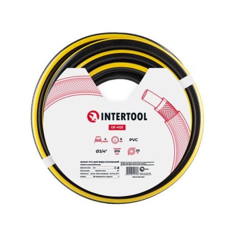 Шланг для води 4-х шаровий 3/4 ", 20м, армований, PVC INTERTOOL GE-4123