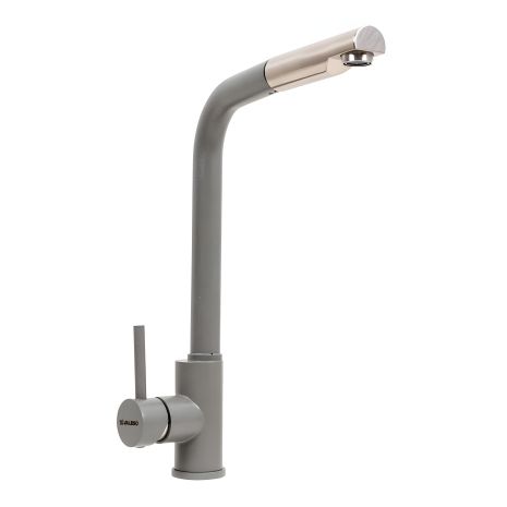 Змішувач кухонний з висувною лійкою VALESO Q411B Сірий мусон