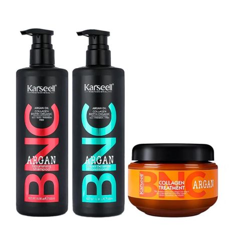 Набор Karseell BNC Argan TRIO-3 питательный шампунь, кондиционер, коллагеновая маска для волос, 500/500/550 мл