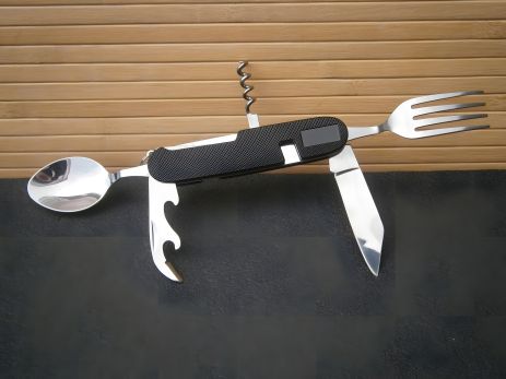Столовые приборы Travel Outdoor 5 в 1 А-106 (ложка, вилка, открывашка, чехол)