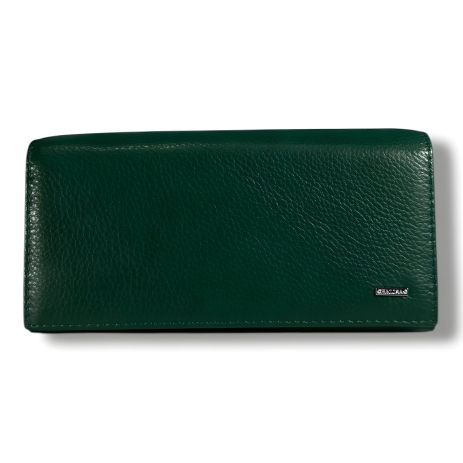 Стильний жіночий зелений гаманець із натуральної шкіри
