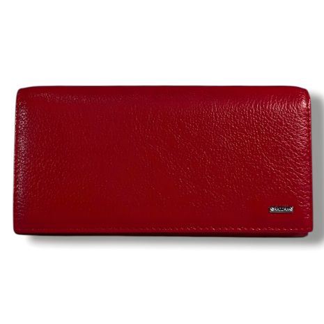 Женский кошелек из натуральной кожи, стильный, красный