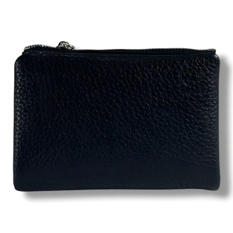 Компактний жіночий гаманець з якісного шкірзамінника, чорний Компактний жіночий гаманець з якісного шкірзамінника, чорний