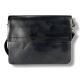Чоловіча сумка через плече зі шкірзамінника, чорна, на 3 відділення