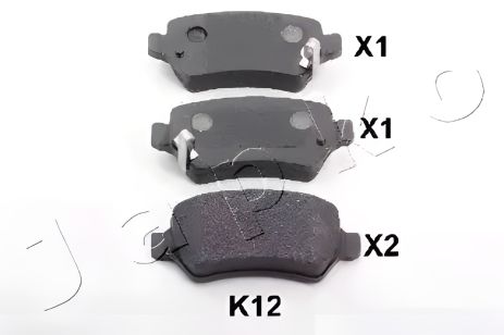 Тормозные колодки комплект KIA VENGA, CHEVROLET ZAFIRA, OPEL MERIVA, JAPKO (51K12)