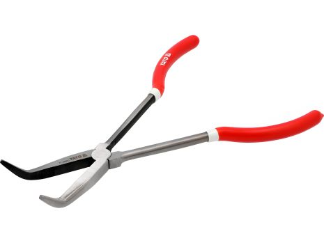 Щипці вигнуті під 45° подовжені: L = 285 мм, HRC 50, CR-V, Yato YT-20411