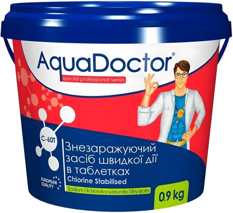 Шок-хлор для басейну в таблетках AquaDoctor C-60T 0.9 кг Шок-хлор для басейну в таблетках AquaDoctor C-60T 0.9 кг