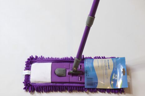 Фиолетовая швабра для пола с микрофиброй "Еко Люкс" локшина