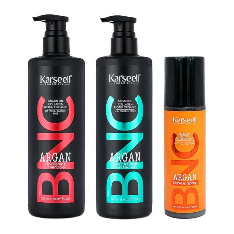 Набор Karseell BNC Argan TRIO-6 питательный шампунь, кондиционер и спрей для волос, 500/500/200 мл