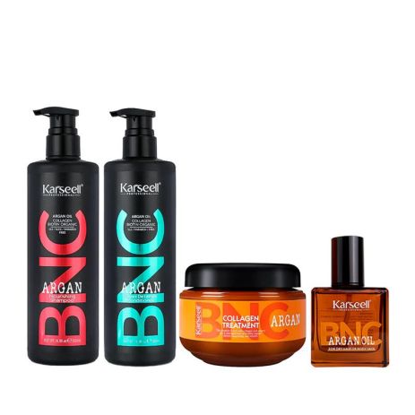 Набір Karseell BNC Argan QUAD-1 шампунь, кондиціонер, маска, арганова олійка для волосся, 500//500/550/60 мл