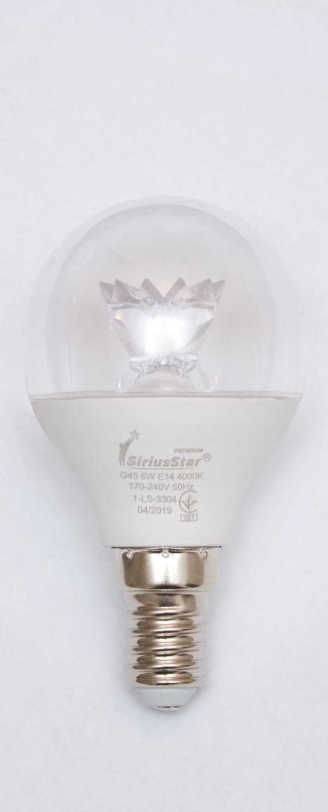 Світлодіодна лампа SIRIUSSTAR 3304 G45 crystal 6W-4000K-E14