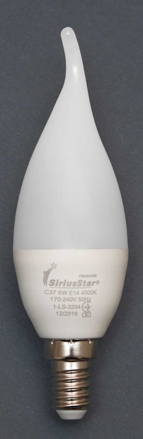 Світлодіодна лампа SIRIUSSTAR 3204 СА37 6W-4000K-E14