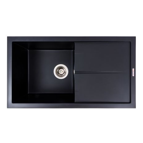 Гранітна мийка для кухні VALESO SOLID 7843 матова Чорний металік преміум