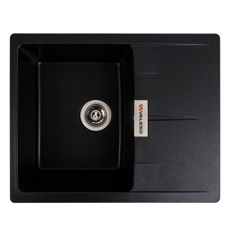 Гранітна мийка для кухні VALESO 6250 ZIRKONE матовий Чорний металік