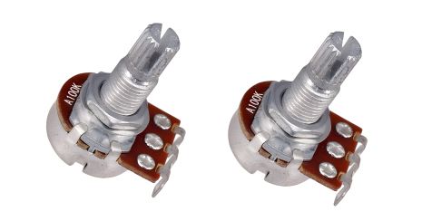 Для активних датчиків електрогітари потенціометр A100, резистор 18 мм, сірі Для активних датчиків електрогітари потенціометр A100, резистор 18 мм, сірі