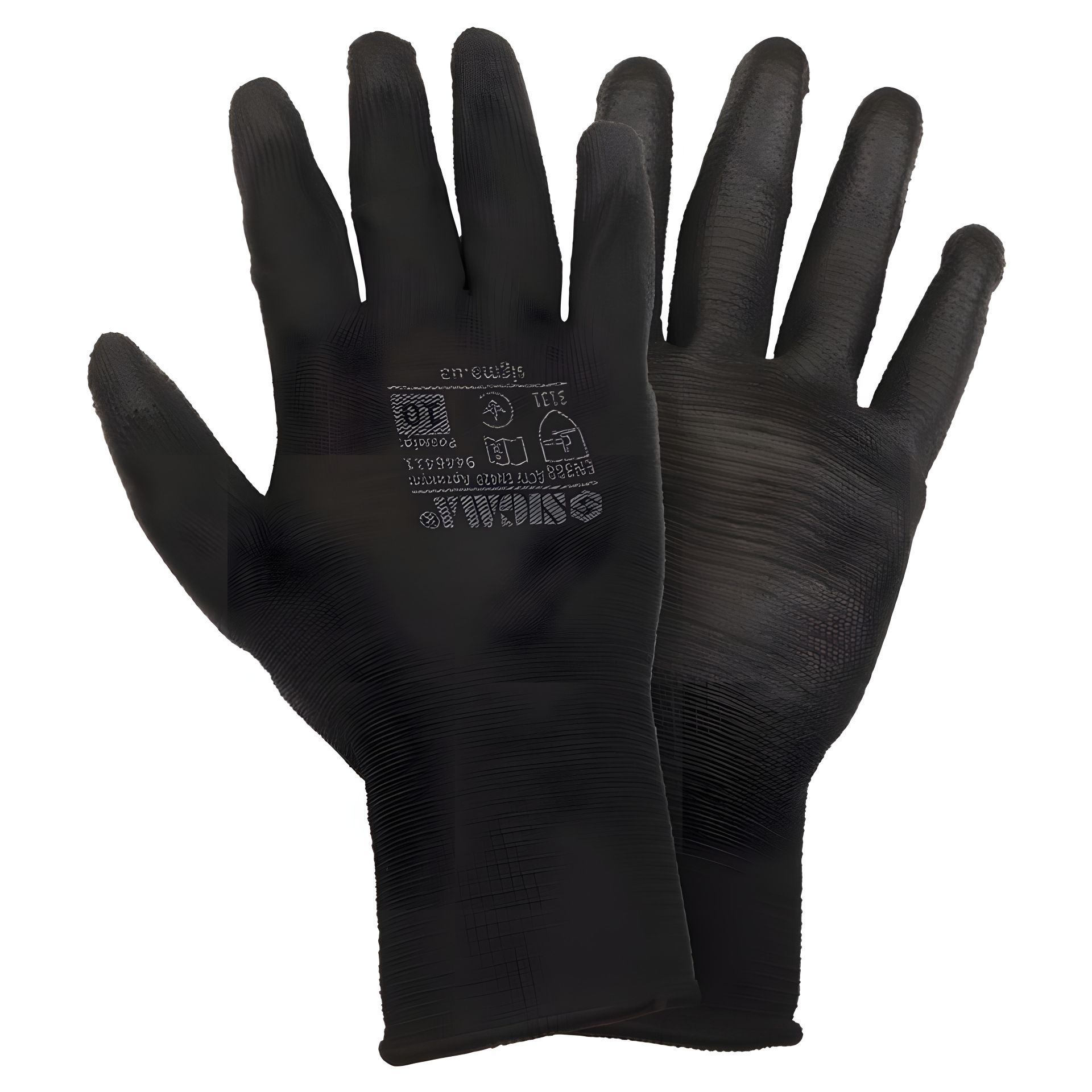 Рукавички трикотажні з частковим ПУ покриттям р10 (чорно-сірі манжет) SIGMA 9446411 Рукавички трикотажні з частковим ПУ покриттям р10 (чорно-сірі манжет) SIGMA 9446411