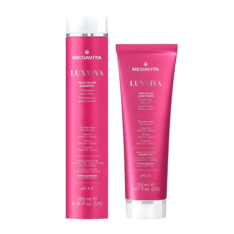 Набор для окрашенных волос Medavita Luxviva Post Color: шампунь и кондиционер, 250/150 мл
