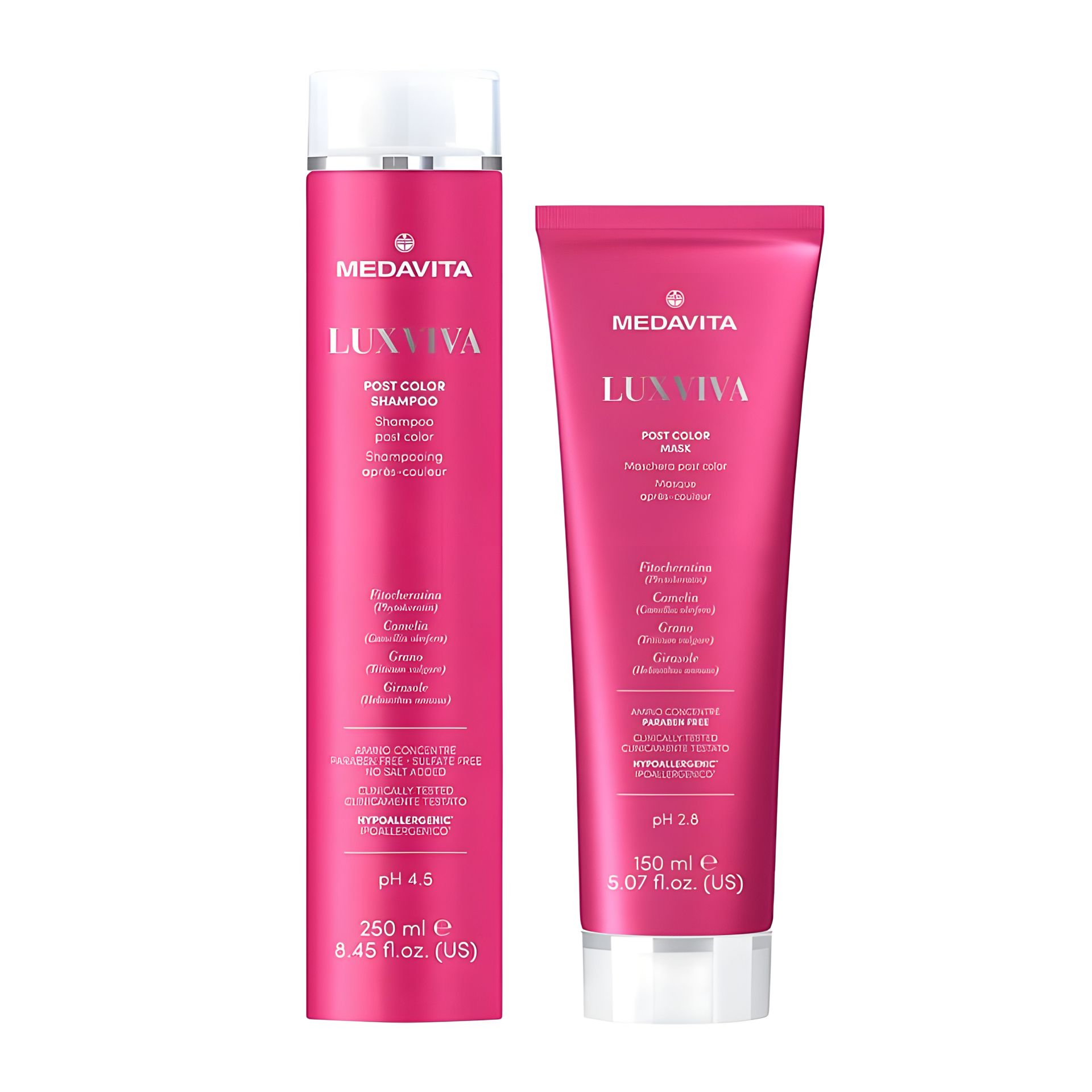 Косметичний набір Medavita Luxviva для фарбованого волосся, шампунь і маска, 250/150 мл Косметичний набір Medavita Luxviva для фарбованого волосся, шампунь і маска, 250/150 мл