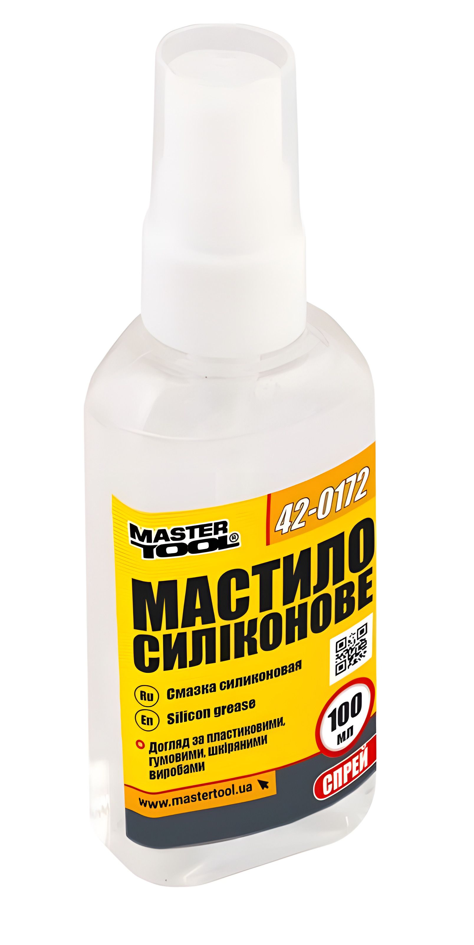 Силіконове мастило спрей 100 мл MASTERTOOL 42-0172 Силіконове мастило спрей 100 мл MASTERTOOL 42-0172