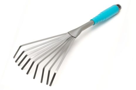 Граблі садові віялові 9 зубів 400х135 мм із пластиковою ручкою MASTERTOOL 14-6184