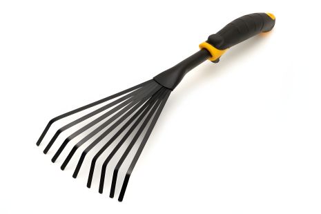 Садові граблі віялові 9 зубів 420х145 мм із двокомпонентною ручкою MASTERTOOL 14-6175