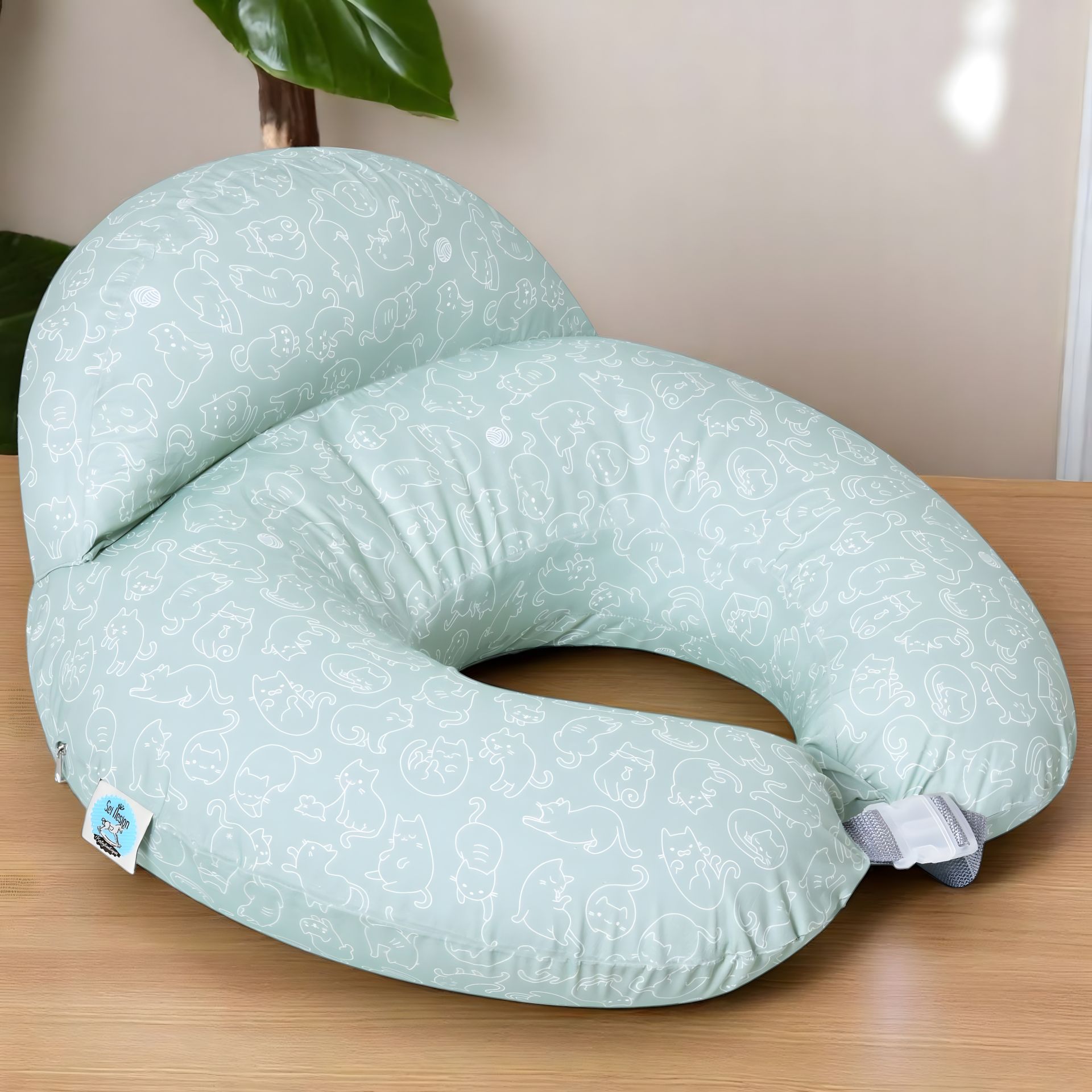 Подушка Sei Design для годування Диванчик 60х70х16 см бавовна антиалергенне волокно м'ята кошенята (8-35409*006) Подушка Sei Design для годування Диванчик 60х70х16 см бавовна антиалергенне волокно м'ята кошенята (8-35409*006)