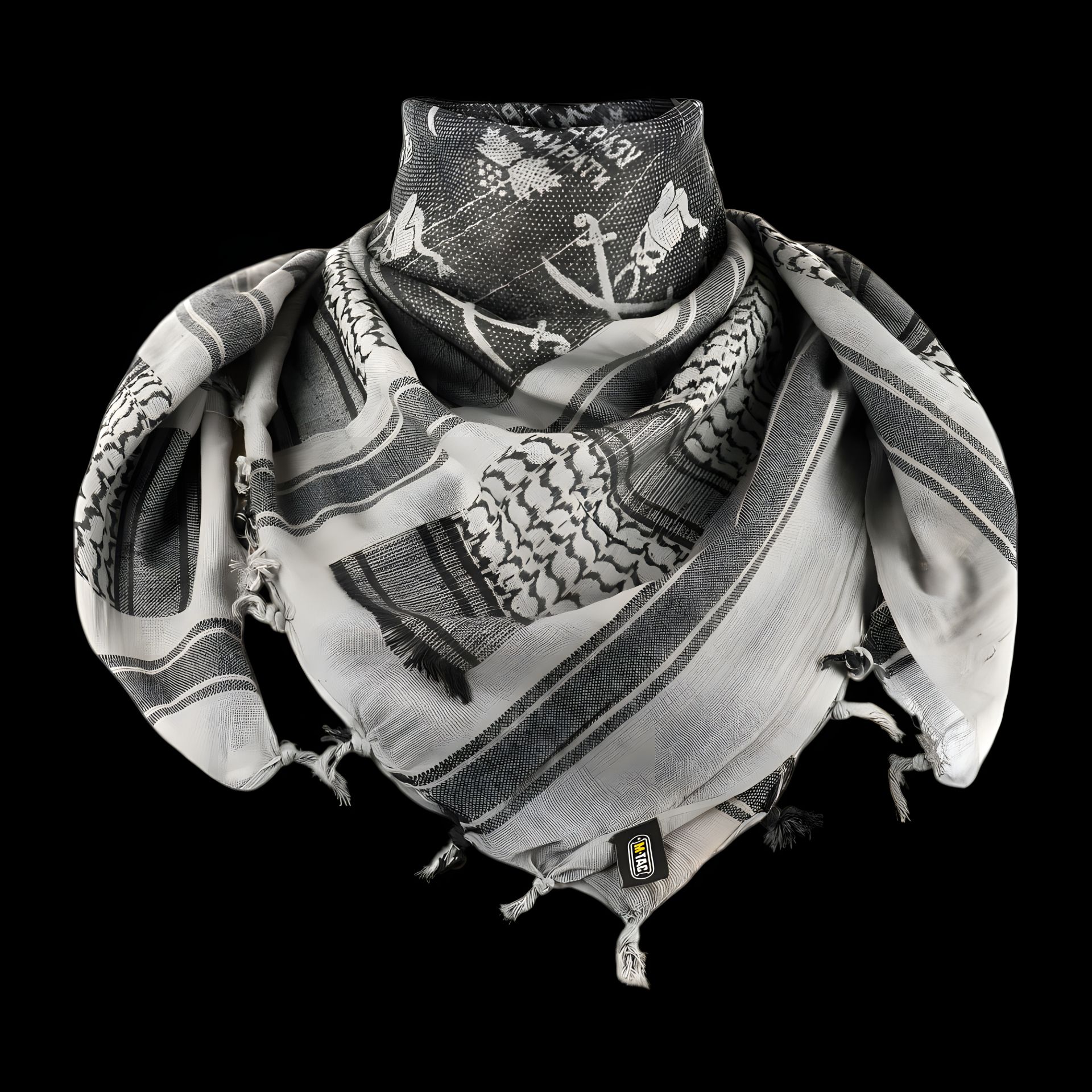 Арафатка шемаг "Сич" серо-черная из 100% хлопка, 105х105 см Арафатка шемаг "Сич" серо-черная из 100% хлопка, 105х105 см