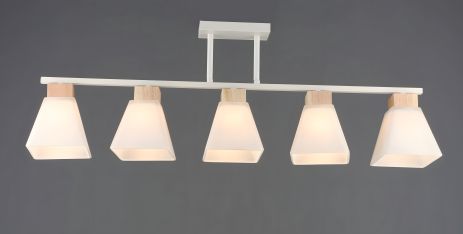 Люстра классическая с 5 плафонами B N6663/5 WT+WOOD